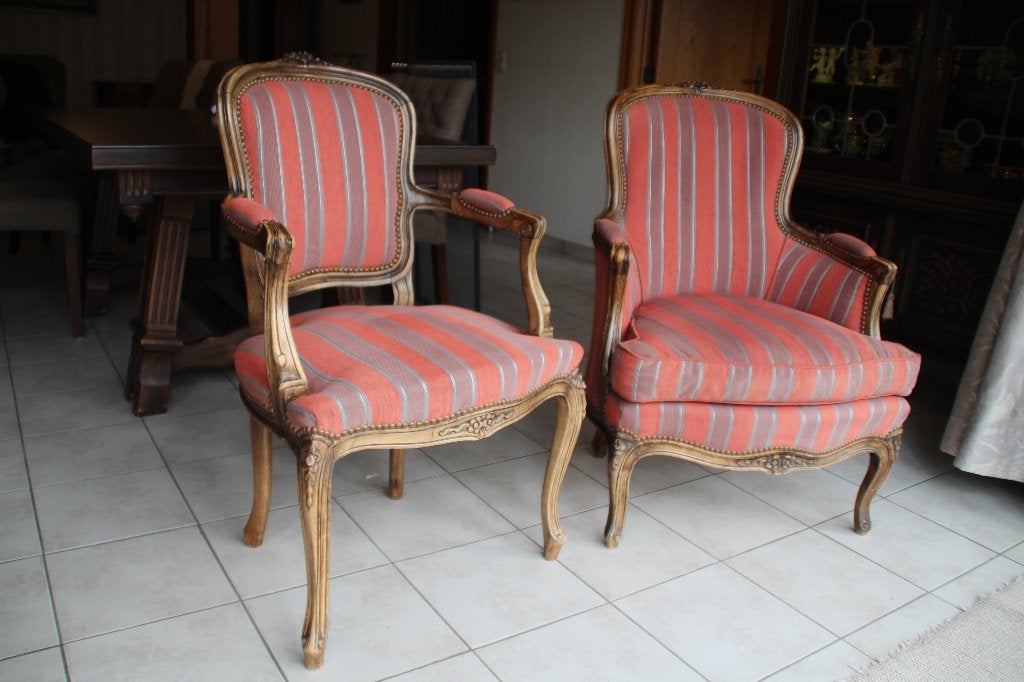 Fauteuil et fauteuil Bergère de style Louis XV, Antiquités & Art, Enlèvement