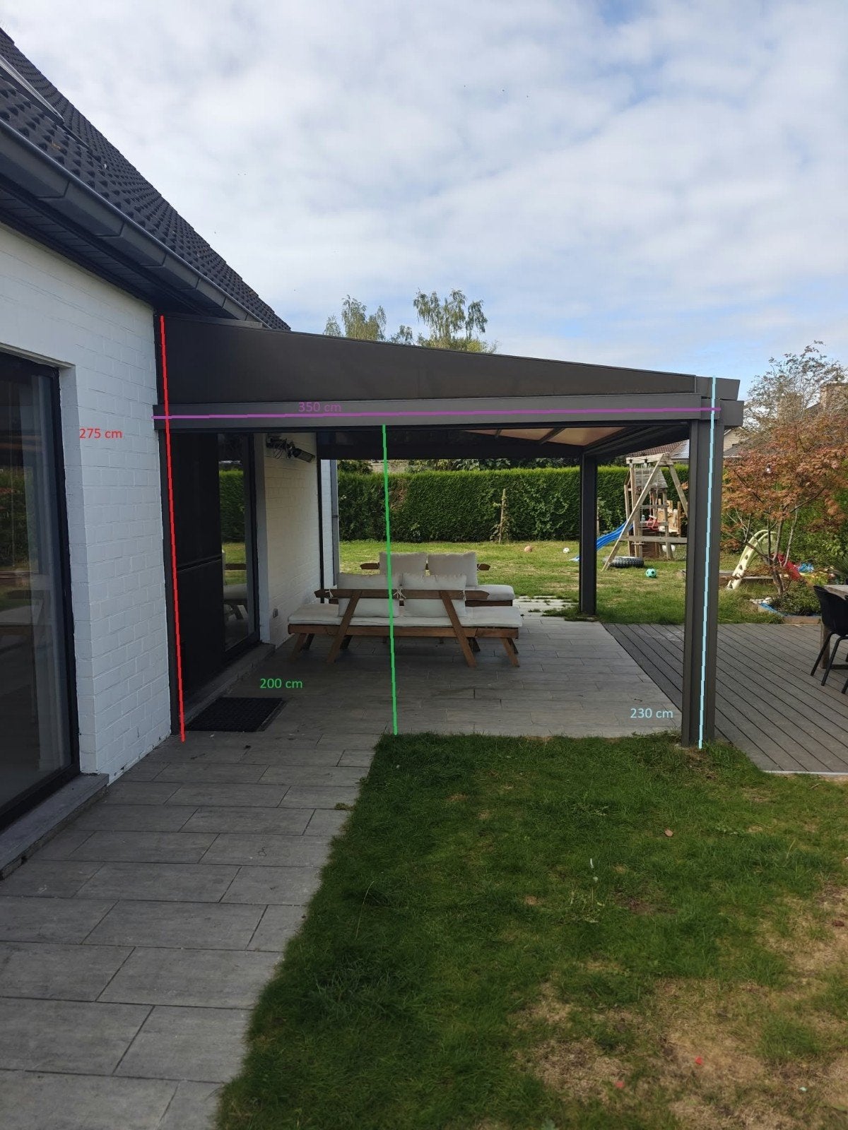 RENSON terrasoverkapping met 3 wanden + dak, Tuin en Terras, Ophalen
