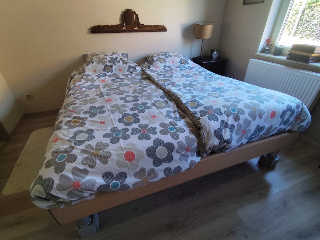 Tweepersoonsbed, Huis en Inrichting, Slaapkamer | Bedden, Ophalen, Beige, Tweepersoons, 180 cm