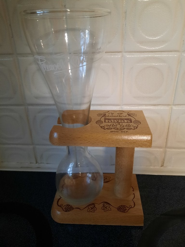 pauwel kwak glas met houten voet nieuw, Ophalen of Verzenden, Nieuw
