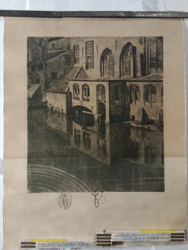 Gravure Albert Van Holsbeeck - Oud Sint-Jans Brugge, Enlèvement ou Envoi, Gravure
