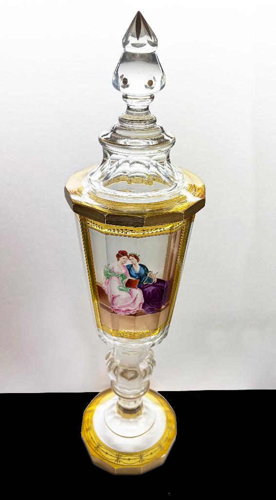 Cristal de Bohème MOSER • VERRE à PIED • 1840 • Austria 19e, Antiek en Kunst, Antiek | Glaswerk en Kristal, Ophalen of Verzenden
