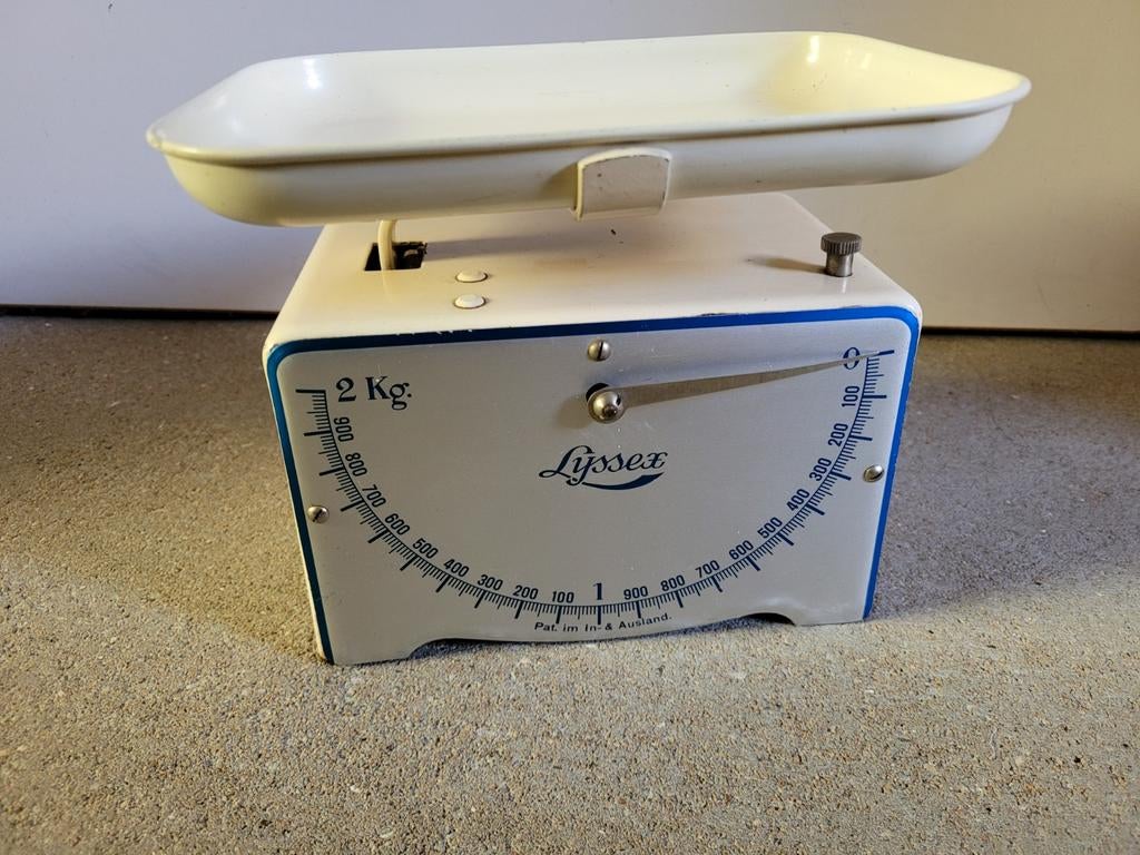 Vintage Lyssex keukenweegschaal, Antiek en Kunst, Ophalen