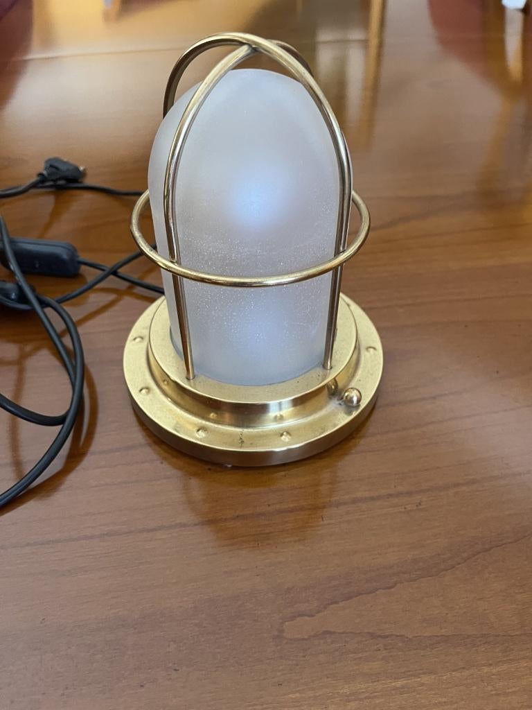 lampe électrique style industriel hublot bateau laiton, Maison & Meubles, Lampes | Suspensions, Moins de 50 cm, Verre, Enlèvement