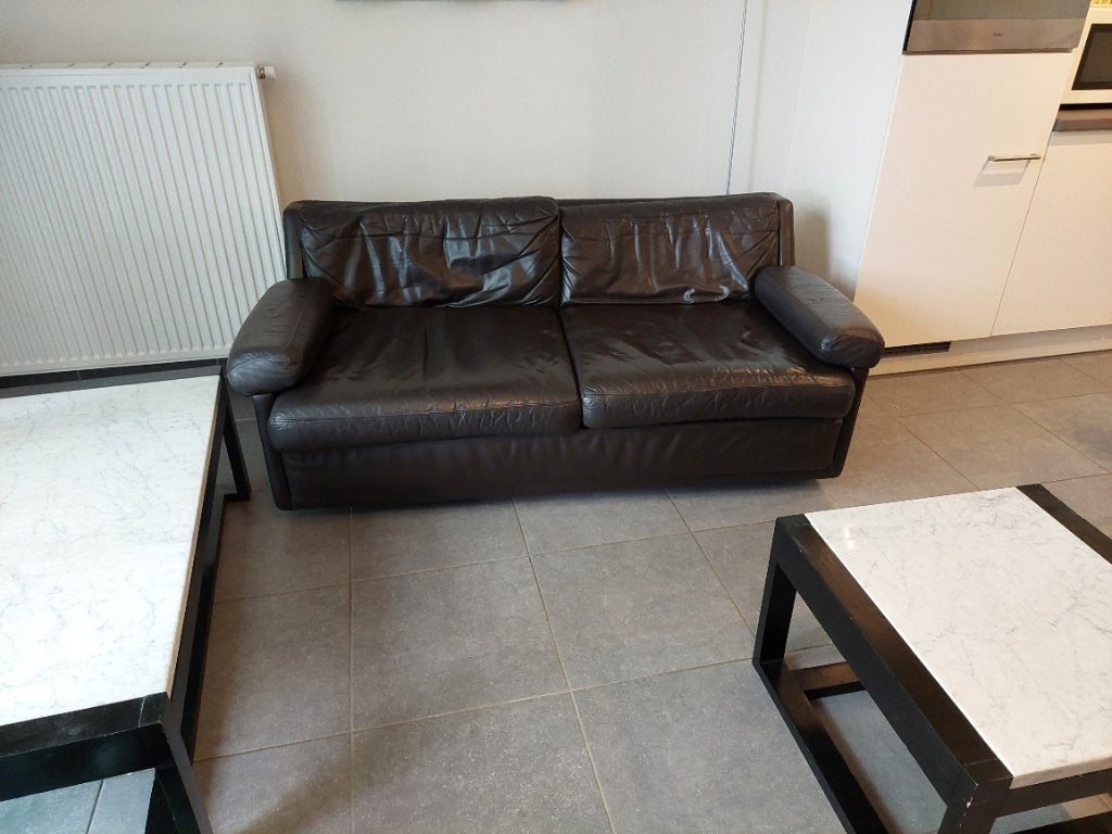 lederen canapé DURLET origineel uit jaren 70, Huis en Inrichting, Ophalen, Gebruikt, Leer