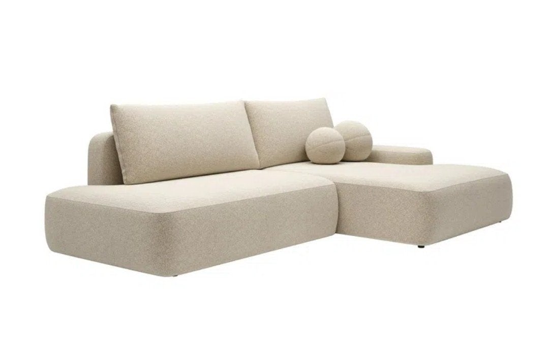 Hoekzetel Bouli O Sili beige – slaapfunctie – zeer goede sta, Ophalen, Zo goed als nieuw, Stof