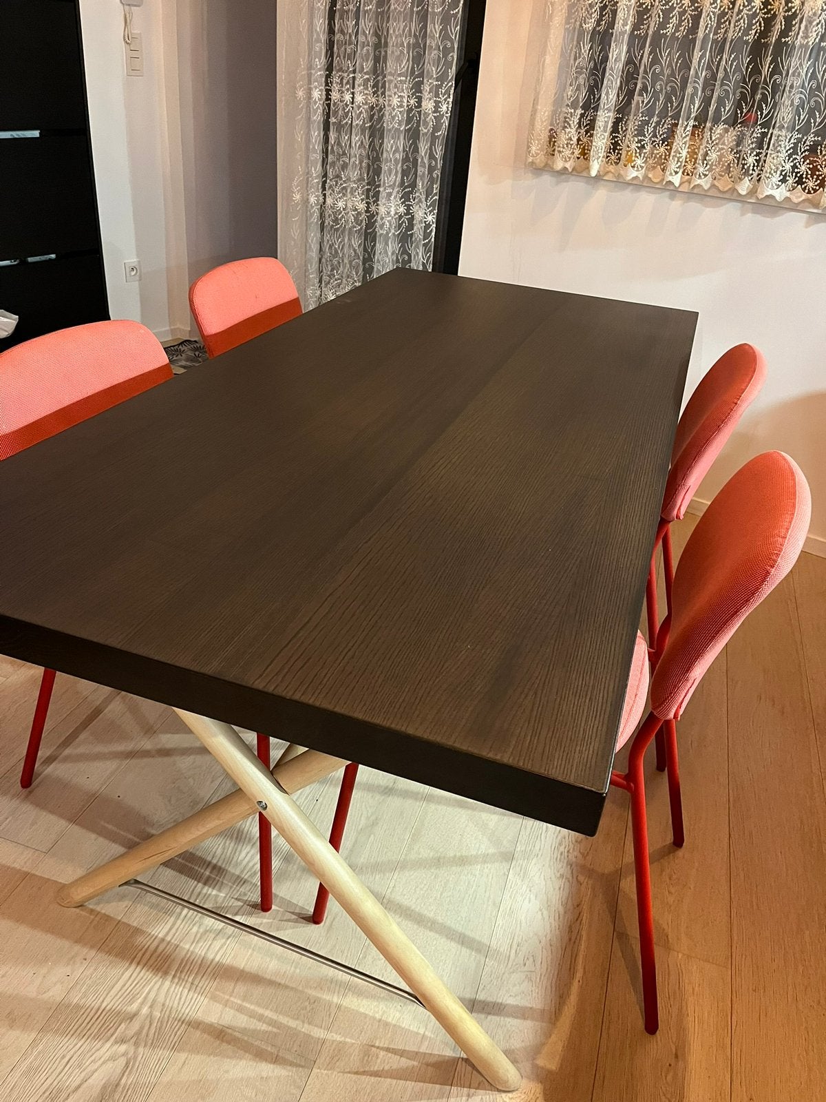 Table à manger + 8 chaises, Maison & Meubles, Enlèvement, Utilisé, Cinq personnes ou plus, Rectangulaire