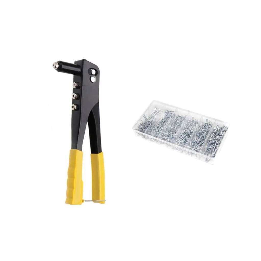 Pince à riveter + jeu de rivets 5, Enlèvement ou Envoi, Neuf, Jaune