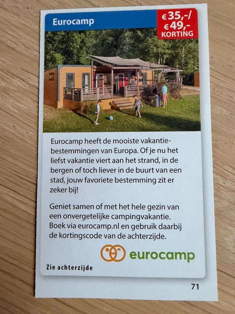 Kortingsbon voor Eurocamp