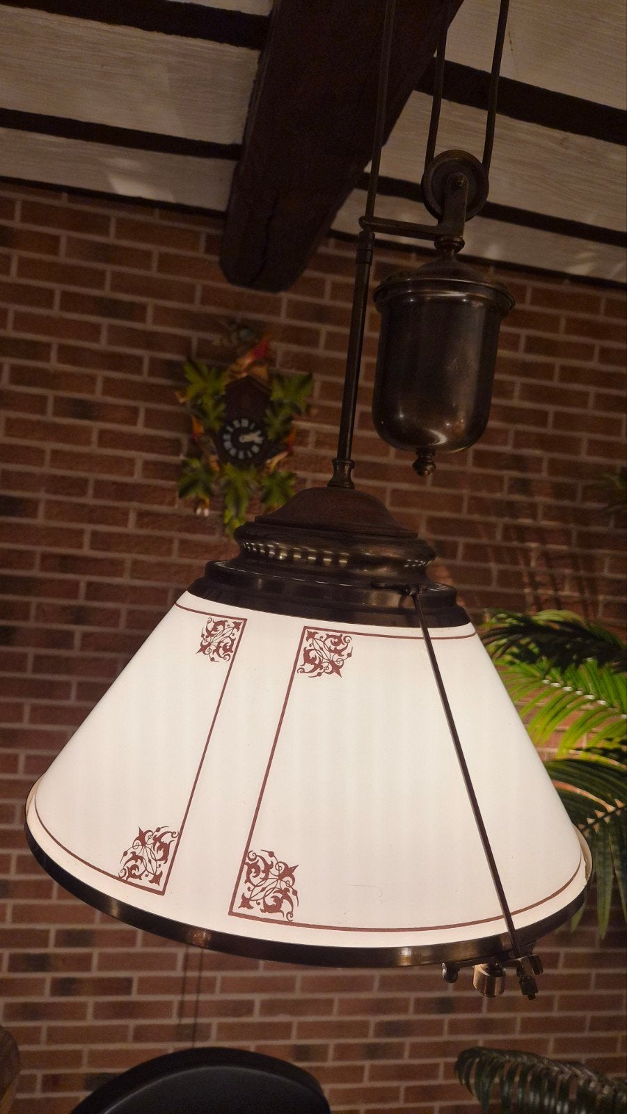 luminaire ancien à poulie, Huis en Inrichting, Gebruikt, Rond, 40 cm, Ophalen