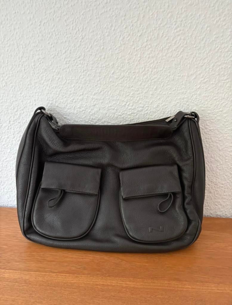 Handtas, nathan, Handtassen en Accessoires, Tassen | Damestassen, Ophalen, Zo goed als nieuw, Bruin, Handtas
