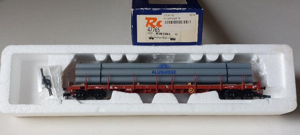 SNCB/NMBS ROCO WAGON  A RANCHERS+TUBES ALUSUISSE*HODC*47765, Analogique, Wagon, Roco, Envoi