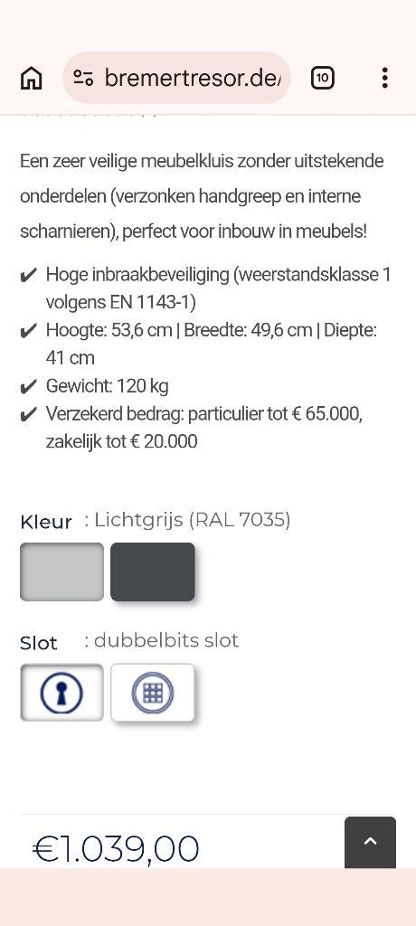 Nieuwe "vds" klasse 1 kluis safe, Huis en Inrichting, Ophalen, Nieuw, Brandkast