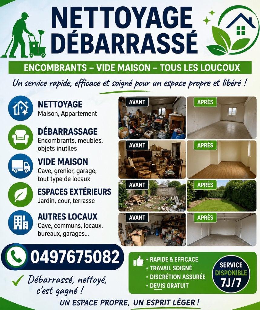 Vide maison vide encombrants nettoyage, Ophalen