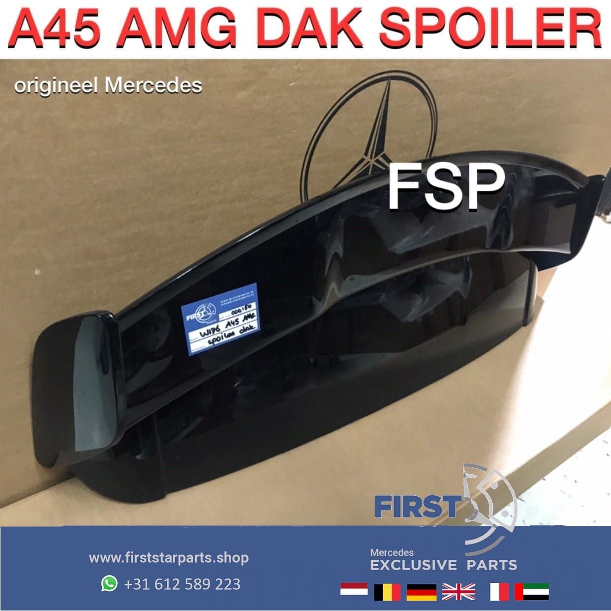 ZWARTE W176 A45 AMG DAK SPOILER Mercedes A Klasse VLEUGEL zw, Arrière, Haillon arrière, Utilisé, -