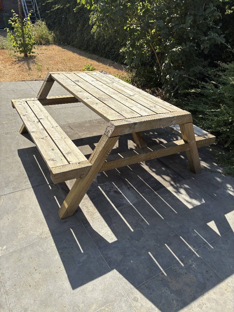Picknicktafel, Ophalen, Gebruikt, Rechthoekig, Hout