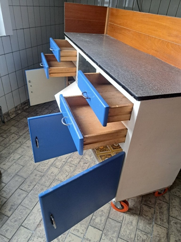 verrolbare werktafel (nr.102), Ophalen, Gebruikt
