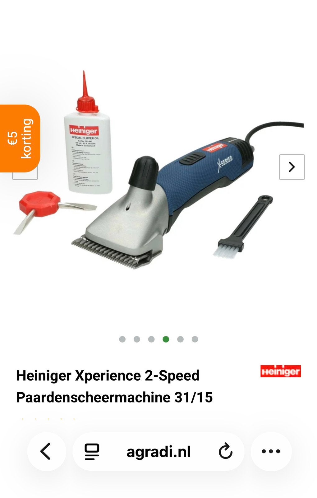 Heiniger xperience nieuwstaat, Dieren en Toebehoren, Heiniger, Ophalen, Zo goed als nieuw