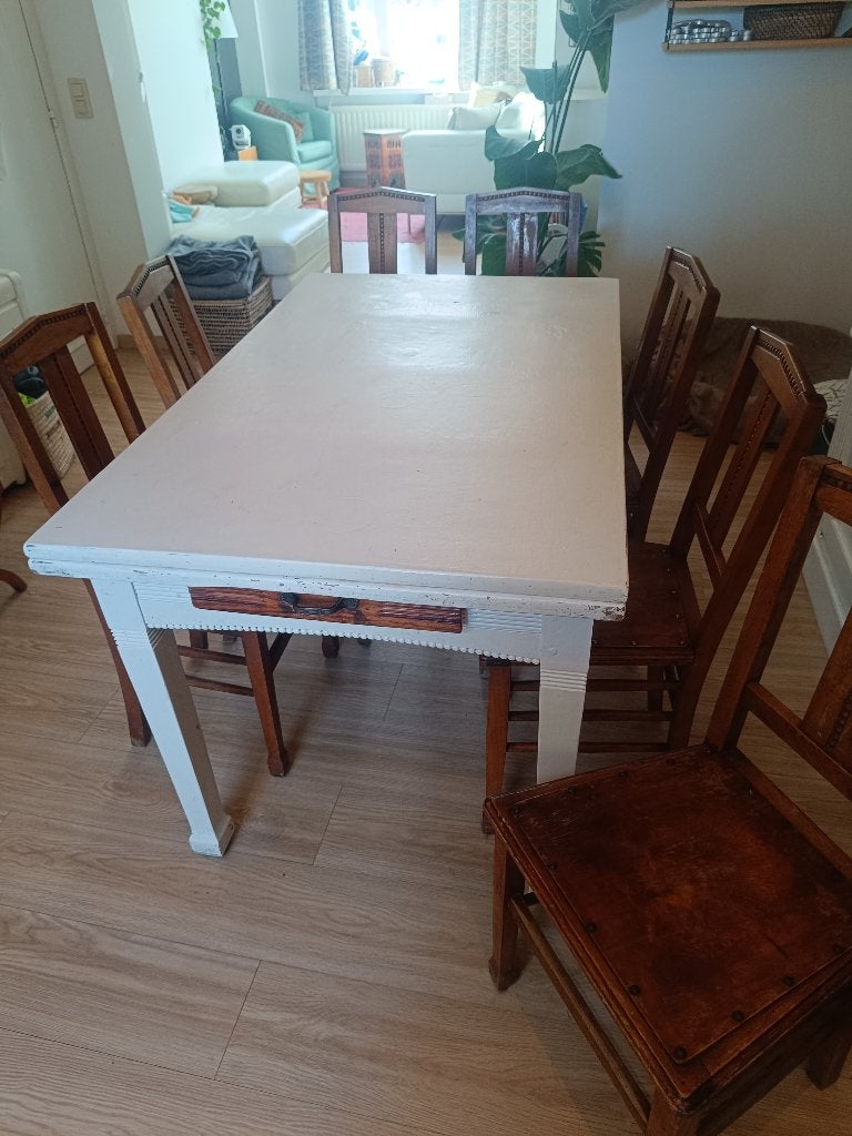 Ensemble table et chaises de salle à manger, Enlèvement, Utilisé, Bistro, 6 à 8 chaises