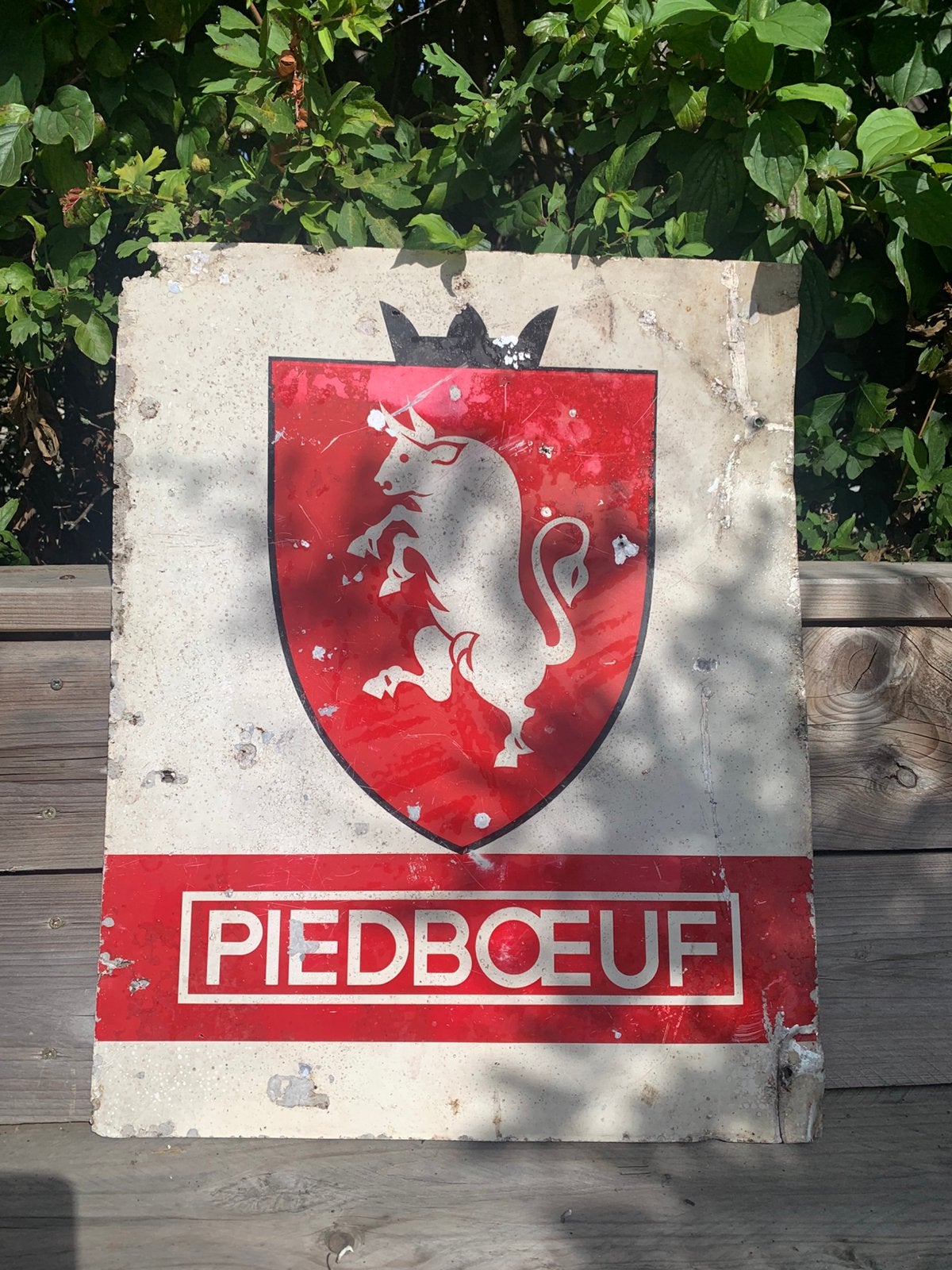 Reclamebord Piedboeuf, Collections, Marques & Objets publicitaires, Enlèvement ou Envoi, Comme neuf, Panneau publicitaire