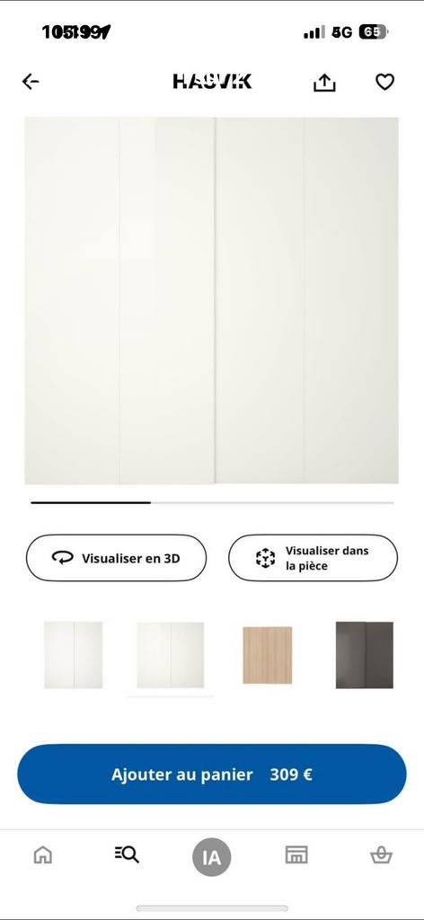 Porte coulissante Hasvik ikea 200x236, Enlèvement, Comme neuf