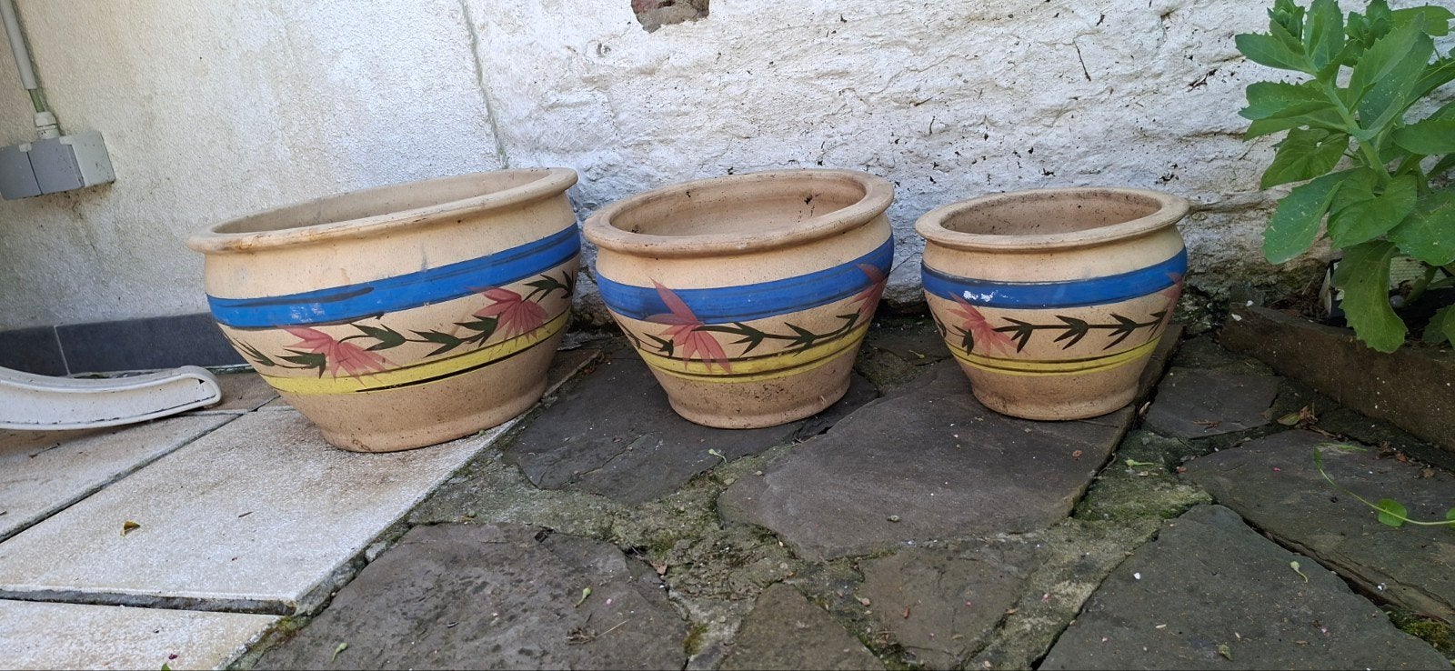 Ensemble de beaux pots de fleurs à motif méridional, Jardin & Terrasse, Enlèvement, Jardin