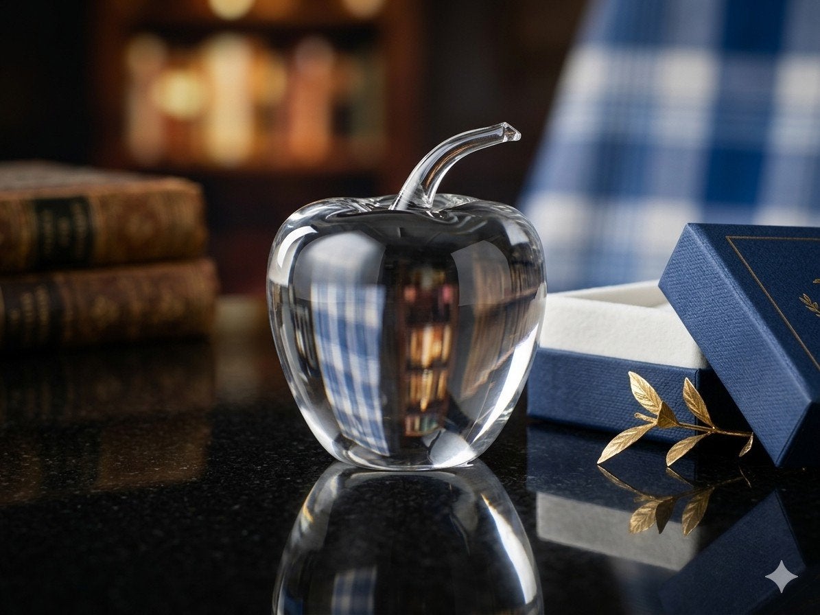 Pomme décorative en verre transparent, Enlèvement ou Envoi