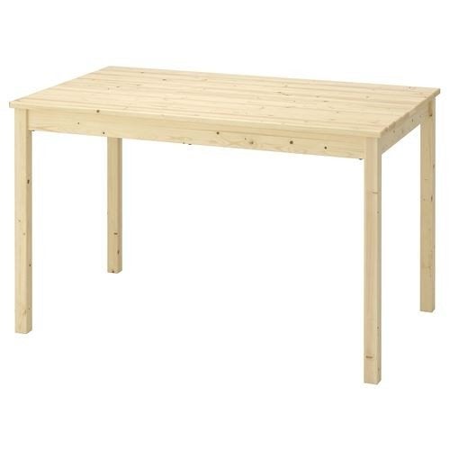 Table INGO Ikea, 120 x 75 cm, bois de pin, 100 à 150 cm, Cinq personnes ou plus, Parfaite pour la cuisine ou même comme bureau.