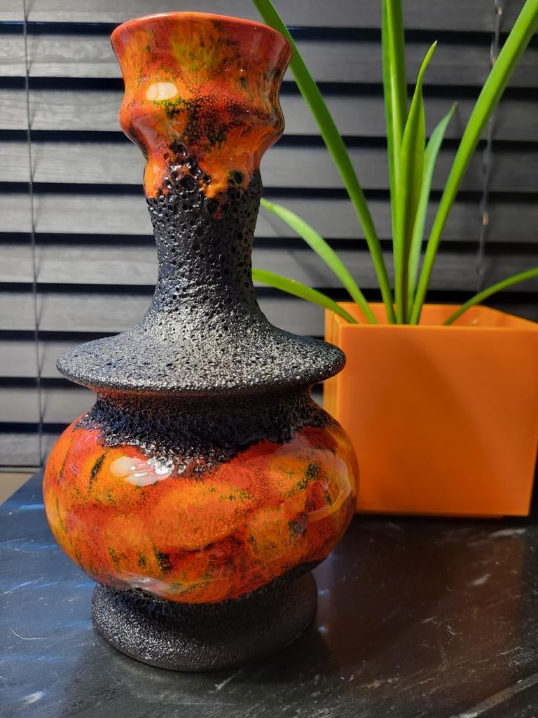 Vintage vaas keramiek fat lava, Ophalen of Verzenden