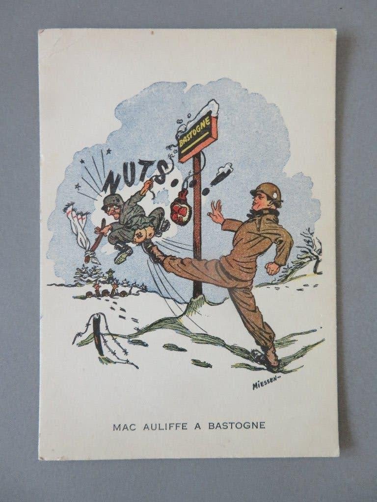 1944 NUTS humor postkaart WO2 Mac Auliffe a Bastogne, Envoi, Autres, Photo ou Poster