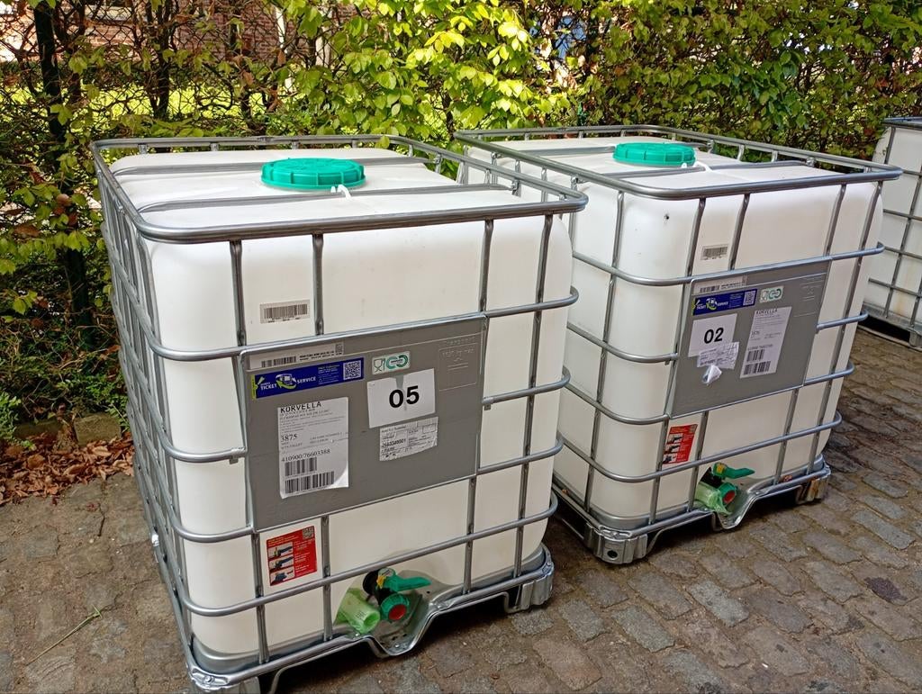 IBC cubitainers / water vaten 1.000 liter, Ophalen, Kunststof, Met kraantje, 150 liter of meer