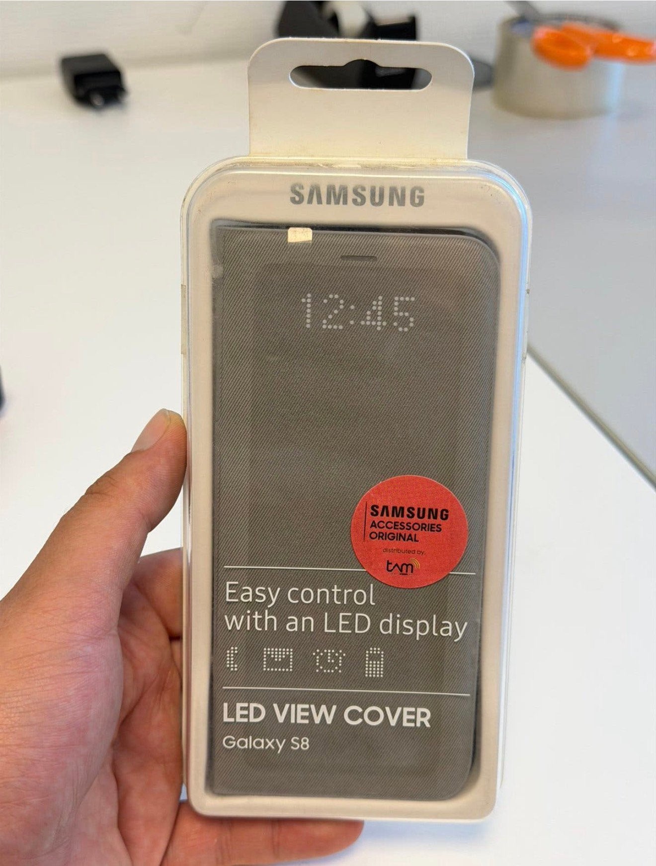 Coque Samsung LED View Cover Galaxy S8, gris, nouvelle coque, Enlèvement ou Envoi, Neuf, Étui à rabat