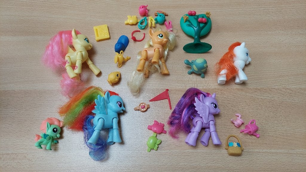 My Little Pony - 4 Poneys articulés avec accessoires, Enlèvement ou Envoi, Comme neuf
