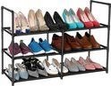 Schoenenrek - Tot 15 Paar Schoenen - Zwart - Kunststof, Maison & Meubles, Armoires | Étagères à chaussures, Enlèvement, Comme neuf