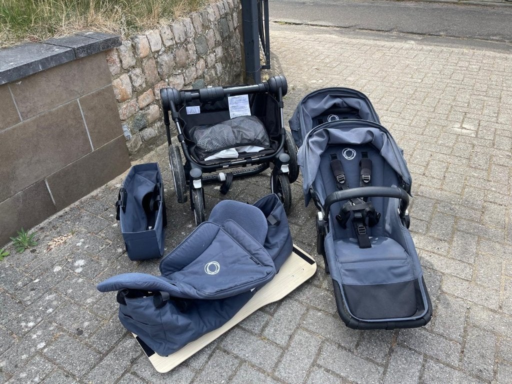 Bugaboo Donkey 5 Twin Buggy, Kinderen en Baby's, Buggy's, Gebruikt, Overige merken, Duomodel, Regenhoes, Verstelbare rugleuning