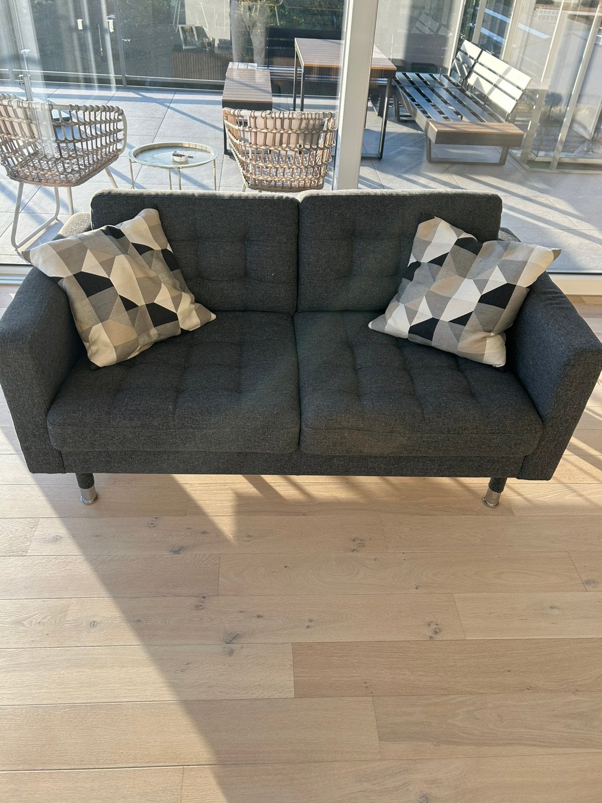 IKEA LANDSKRONA 2-zitszetel – Gunnared donkergrijs, Ophalen of Verzenden, Gebruikt, Tweepersoons