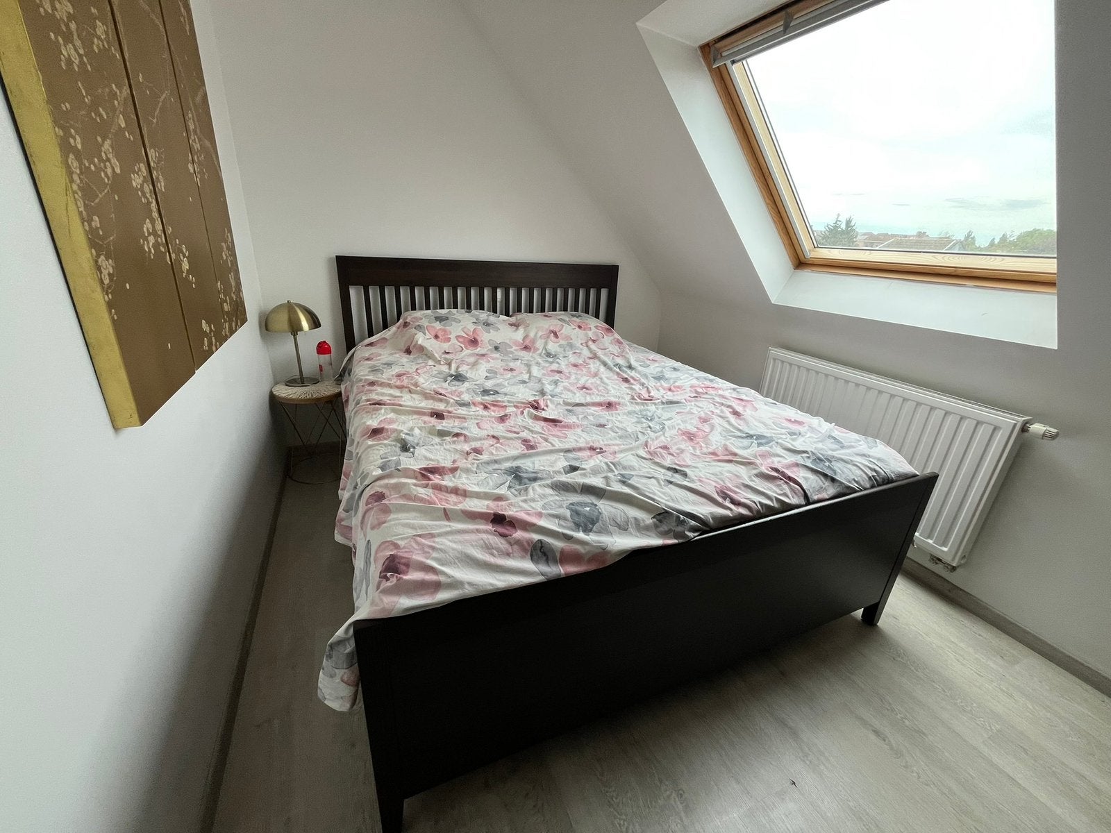 Ensemble lit (sans sommier ni matelas) & armoire IKEA Idanäs, 210 cm, Brun, Enlèvement, Utilisé