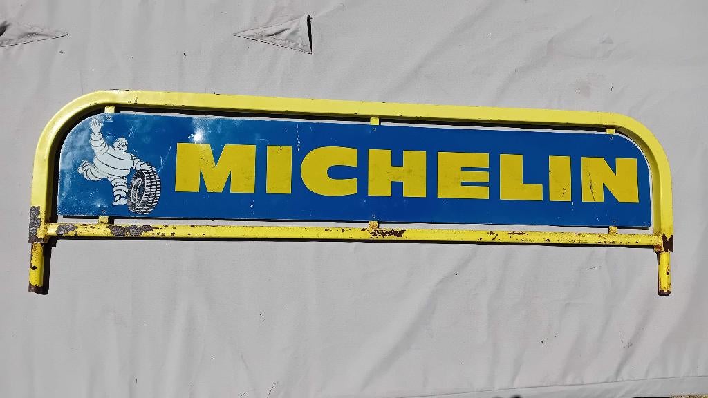 Zeldzaam, groot, dubbel reclamebord MICHELIN 1950/60, Ophalen of Verzenden, Gebruikt, Reclamebord