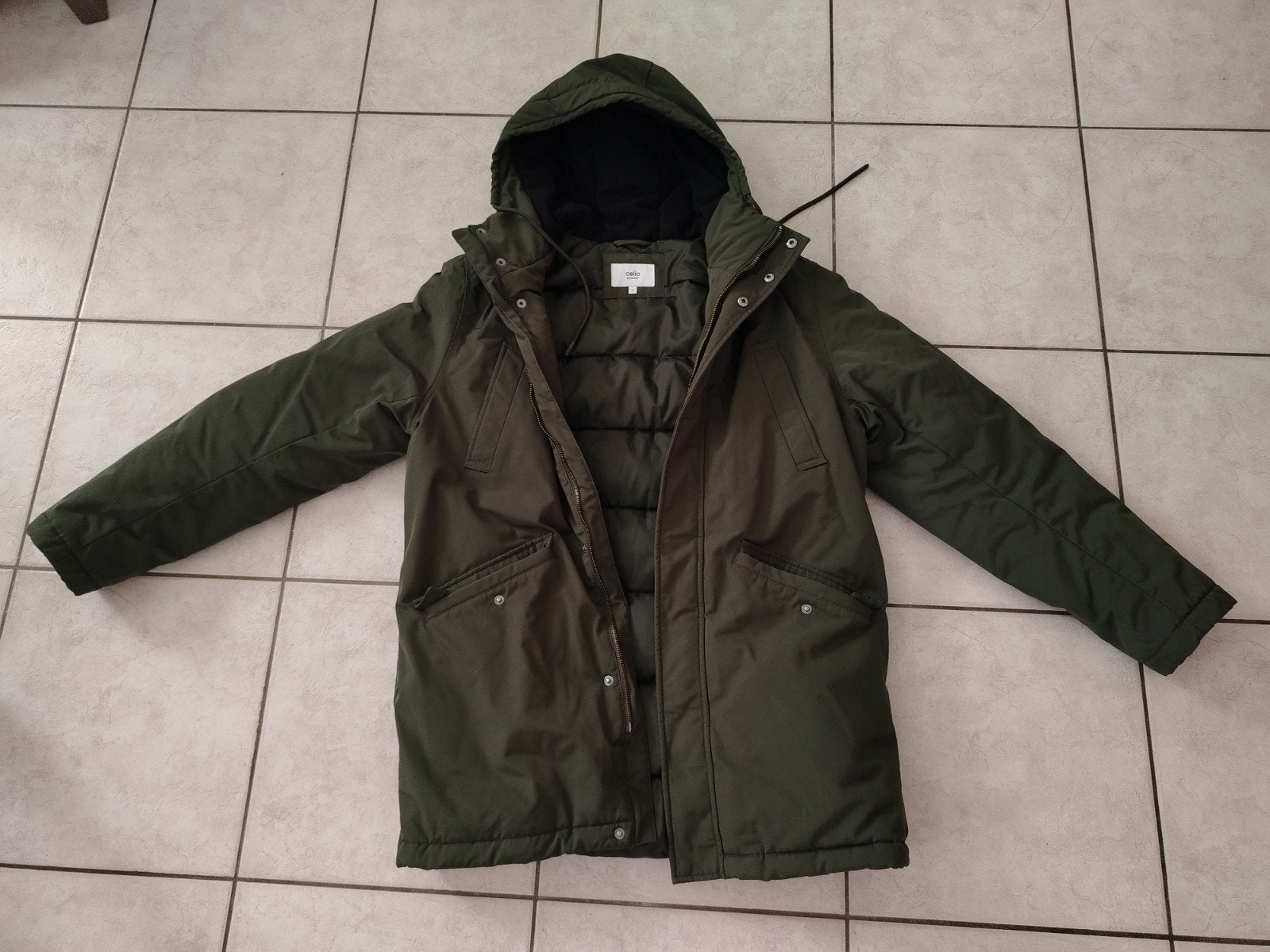 Parka/jas voor heren, grote maat groen, zo goed als nieuw., Kleding | Heren, Maat 52/54 (L), Celio, Ophalen of Verzenden, Zo goed als nieuw