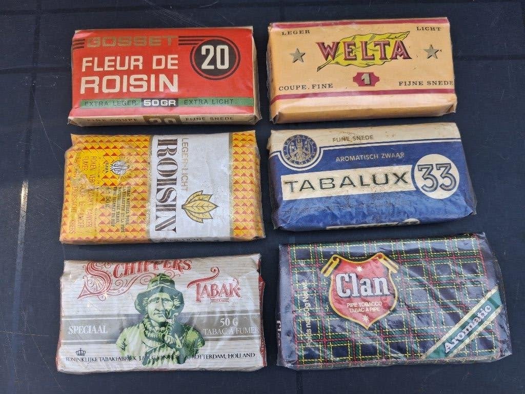 lot d'anciens emballages, Collections, Articles de fumeurs, Briquets & Boîtes d'allumettes, Comme neuf, Boite à tabac ou Emballage