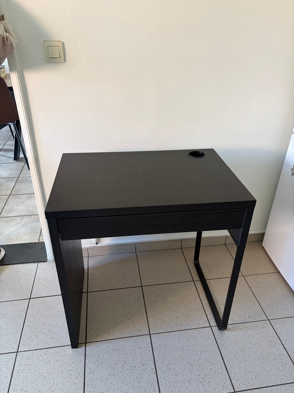Bureau 73x50 zwart hout, Ophalen, Zwart, 50 cm, Zo goed als nieuw