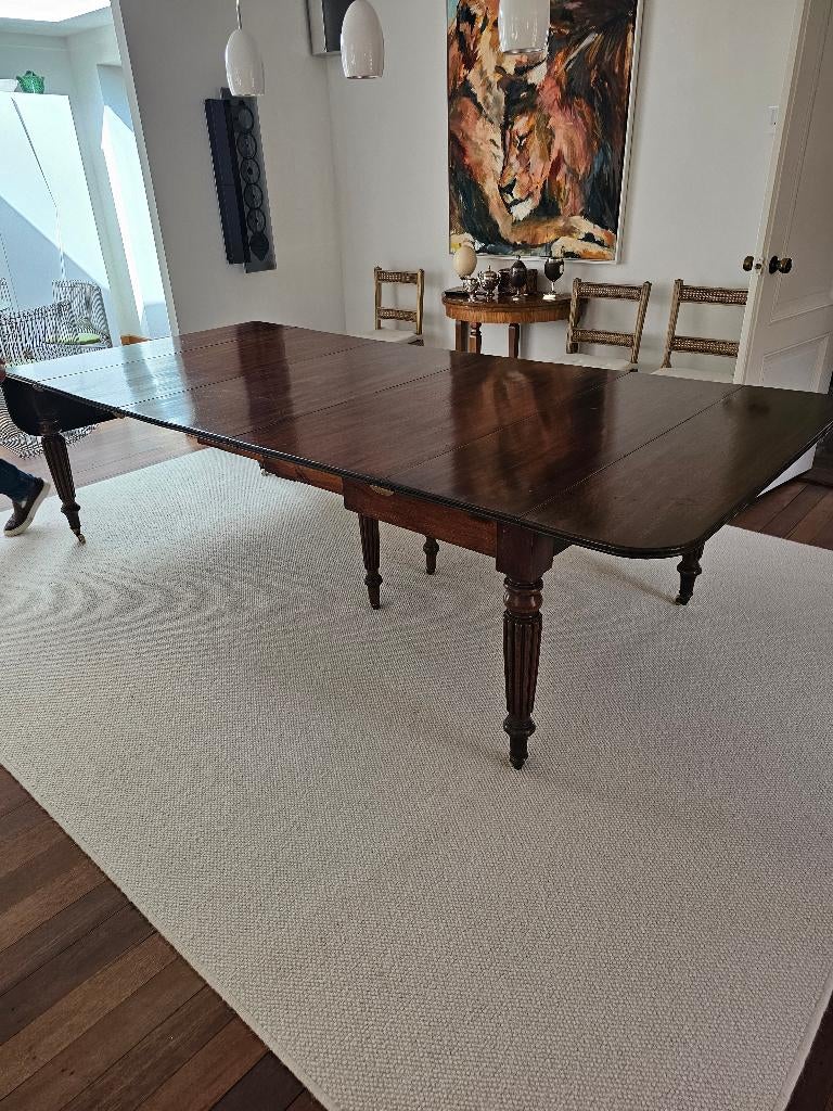 Prachtige eettafel mahonie, 19e eeuw, Antiek en Kunst, Ophalen