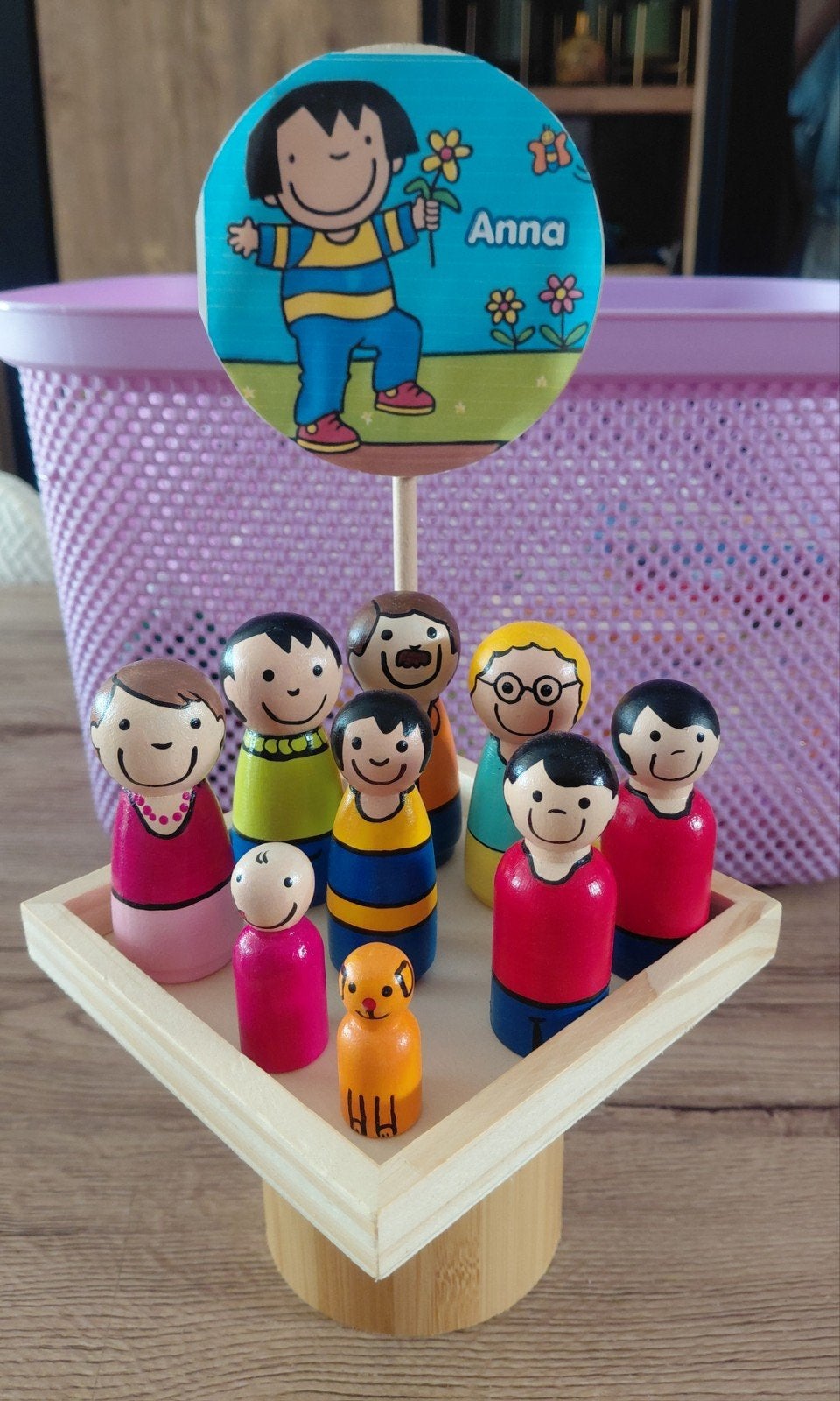 Anna en haar lieve familie houten popjes, Ophalen of Verzenden