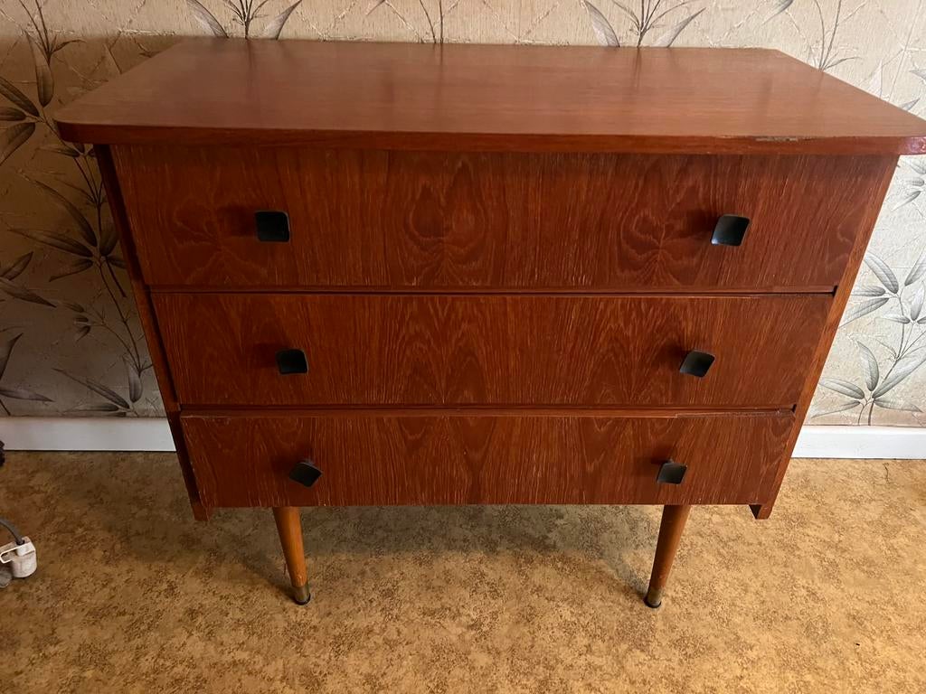 Vintage kastje jaren 60, Huis en Inrichting, Kasten | Ladekasten, Ophalen, Gebruikt, 50 tot 100 cm, 3 of 4 laden