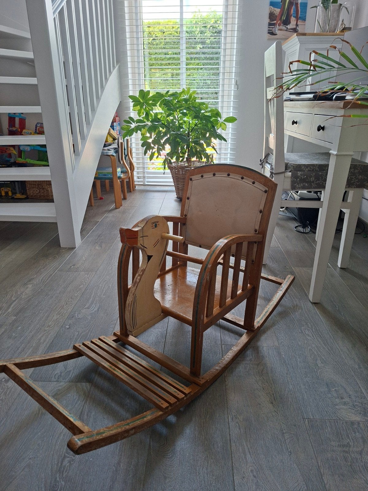 Vintage schommelstoel, Ophalen, 110 cm, Gebruikt, 55 cm