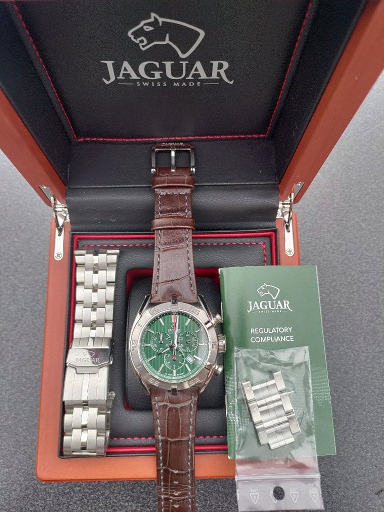 Jaguar Horloge J 852/C, Overige merken, Leer, Staal, Polshorloge