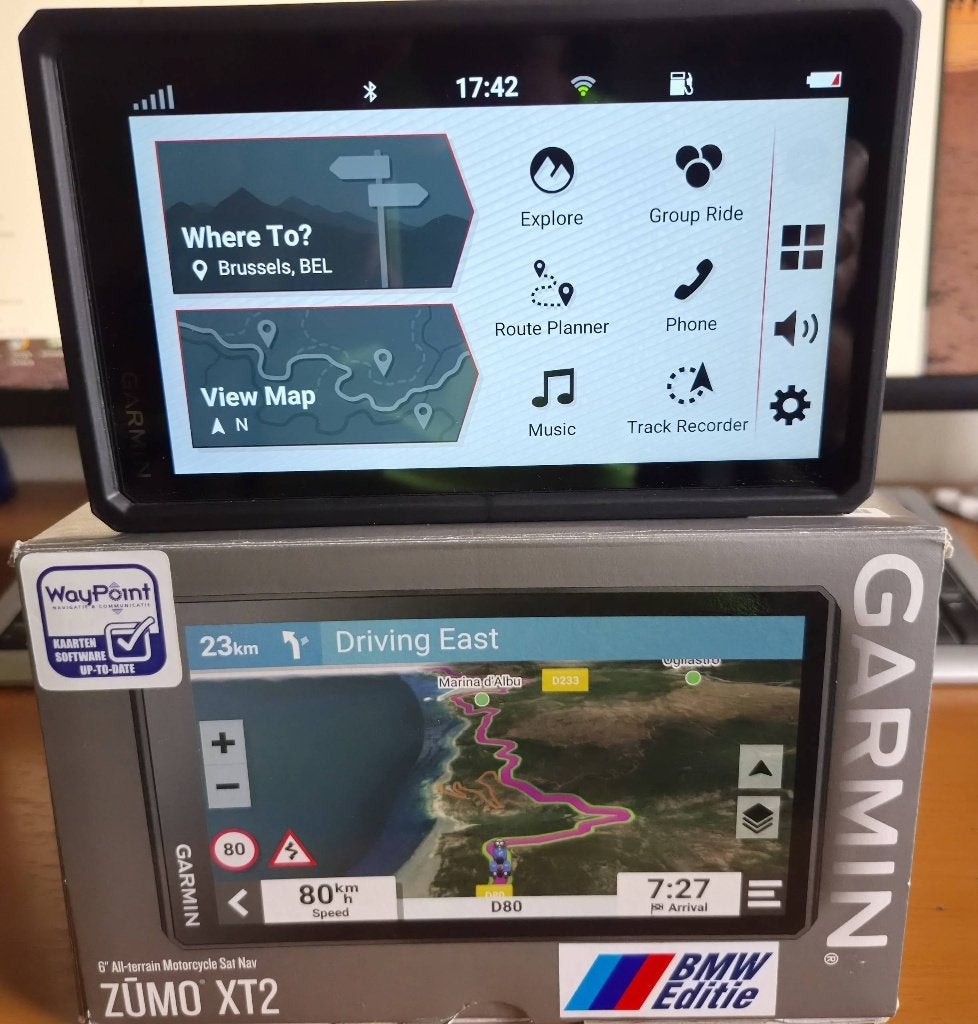 Garmin Zumo XT2 BMW Edition (compatibel met Wonder Wheel), Motoren, Ophalen, Zo goed als nieuw