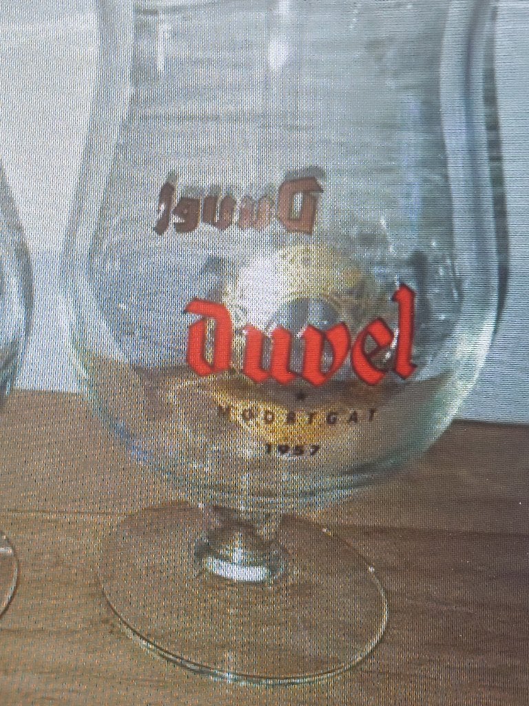 Duvel dubbel druk goud/rood MOORTGAT 1957, Ophalen of Verzenden, Nieuw, Glas of Glazen, Duvel