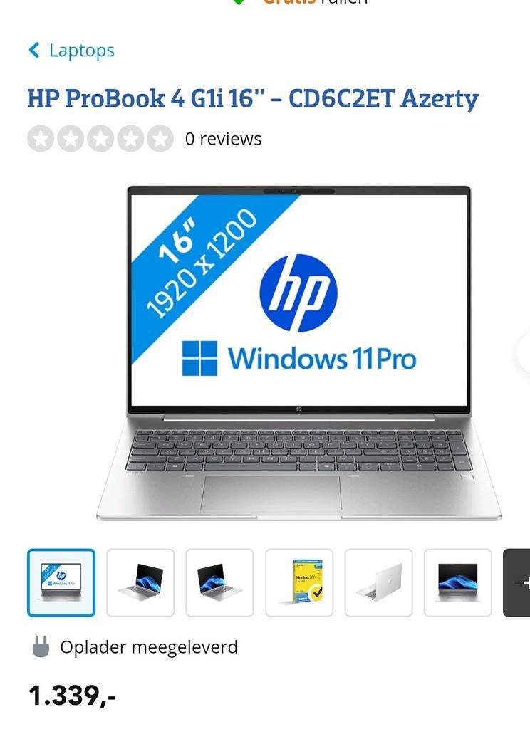 HP ProBook 4 NOUVEAU avec 32 Go de RAM et 1000 Go de Nvm2 16, 16 pouces, Moins de 2 Ghz, HP, SSD