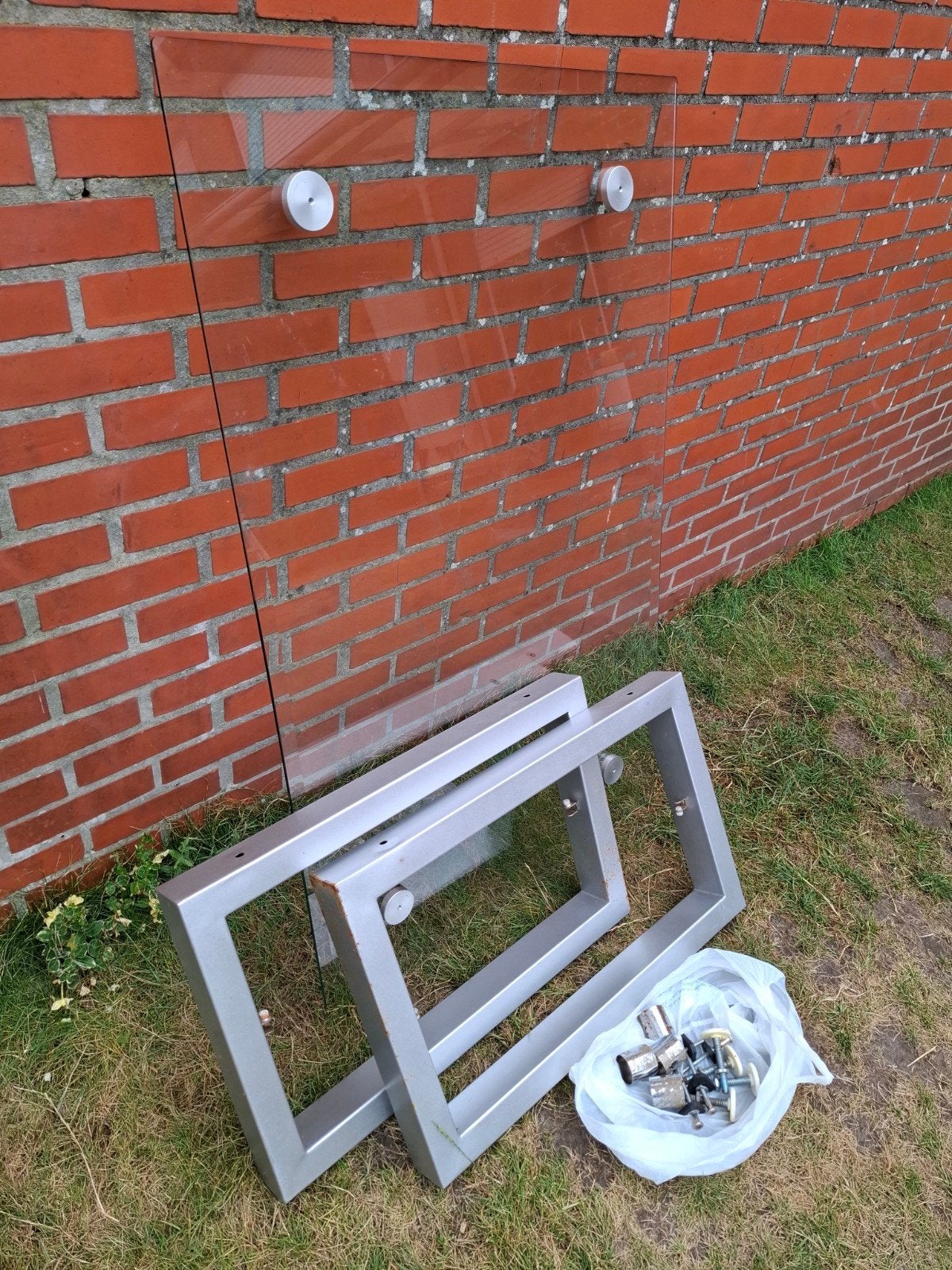 Glazen salontafel met 2 planken 110x70 cm2, Panneau vitré, Enlèvement, Utilisé, Moins de 80 cm